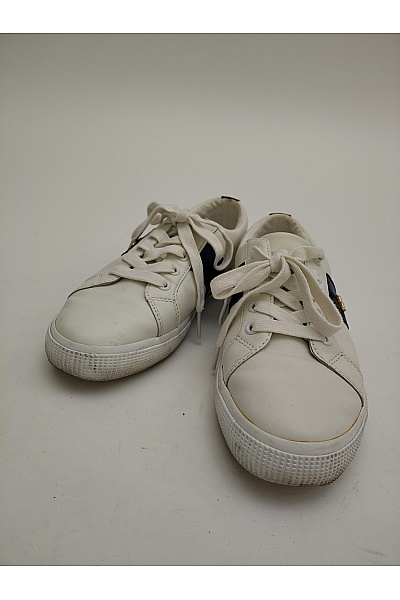 Ralph Lauren Dámské tenisky Janson II Leather Sneaker Bílé Modré Velikost US 7 | Ralph Lauren | obrázek 3