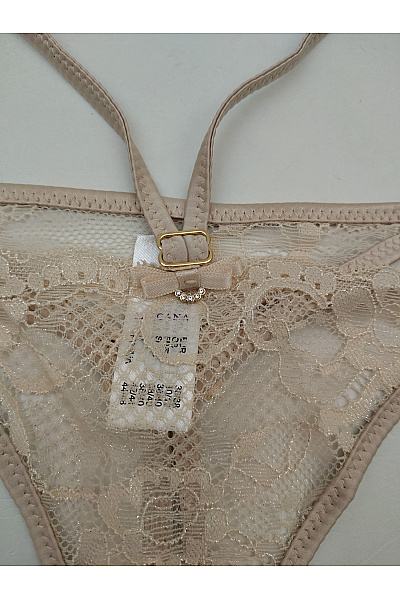 Lasca Béžové krajkové tanga luxusní Velikost EU 36/38 | Lasca | obrázek 2