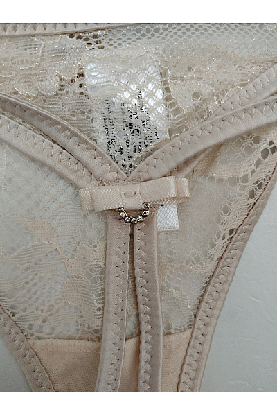 Lasca Béžové krajkové tanga luxusní Velikost EU 36/38 | Lasca | obrázek 4