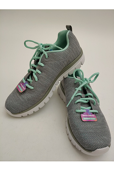 SKECHERS Dámské tenisky Graceful - Twisted Fortune Šedé Zelené Velikost US 9 | SKECHERS | obrázek 10