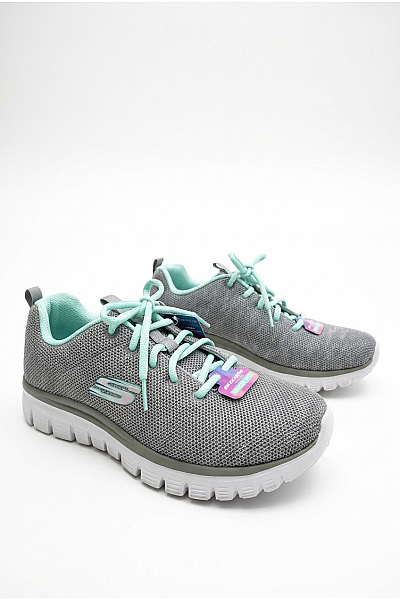 SKECHERS Dámské Tenisky Graceful - Twisted Fortune Šedé Zelené Velikost US 9