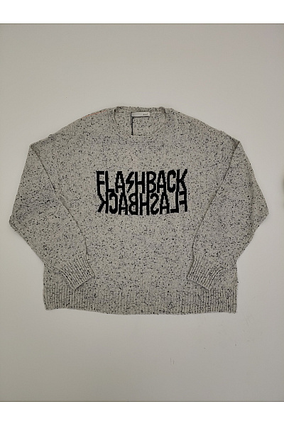 Oui Šedý pletený oversized pulovr s nápisem Vel. EU 36 | oui | obrázek 2