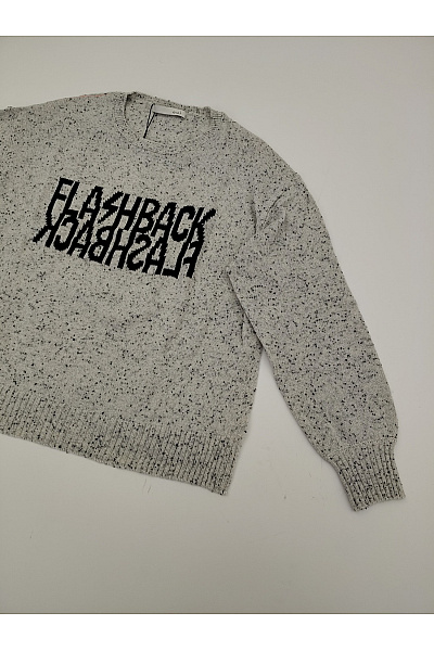 Oui Šedý pletený oversized pulovr s nápisem Vel. EU 36 | oui | obrázek 3