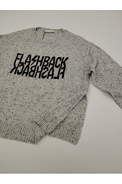 Oui Šedý pletený oversized pulovr s nápisem Vel. EU 36 | oui | obrázek 4