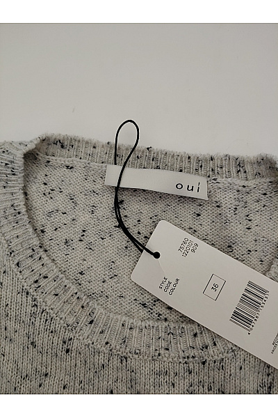Oui Šedý pletený oversized pulovr s nápisem Vel. EU 36 | oui | obrázek 5