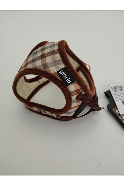 Hnědý kostkovaný postroj pro psy | Unimoda | obrázek 7