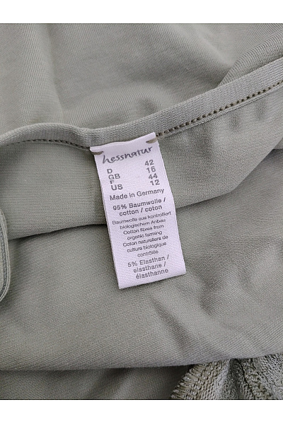 Hessnatur Dámské khaki bavlněné tílko s krajkou basic Vel. DE 42 | Hessnatur | obrázek 6