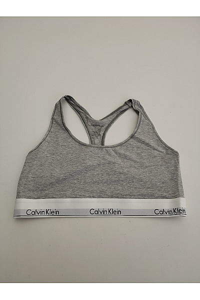 Calvin Klein Šedá bavlněná sportovní braletová podprsenka s překříženými zády Vel. XL | Calvin Klein | obrázek 2