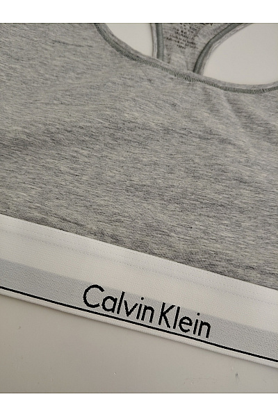 Calvin Klein Šedá bavlněná sportovní braletová podprsenka s překříženými zády Vel. XL | Calvin Klein | obrázek 3