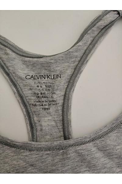 Calvin Klein Šedá bavlněná sportovní braletová podprsenka s překříženými zády Vel. XL | Calvin Klein | obrázek 4