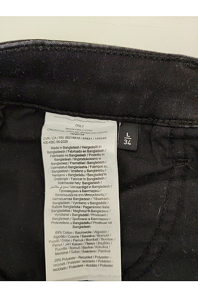 ONLY Dámské černé bavlněné džíny úzké s kapsami Vel. L/34 | ONLY | obrázek 7