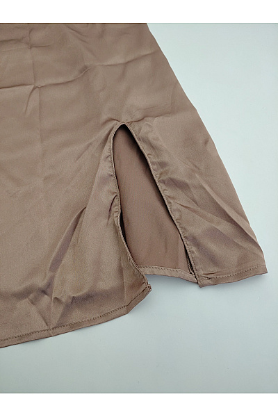 La Senza Dámská saténová noční košilka s rozparkem hnědá Velikost L/G | La Senza | obrázek 4