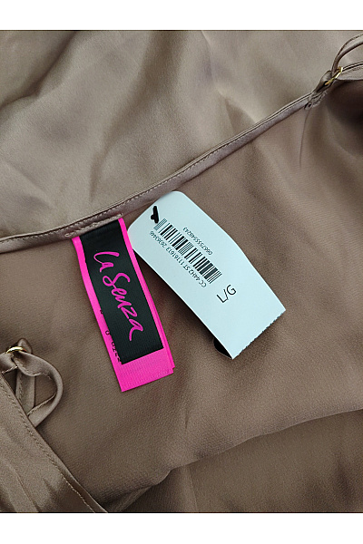 La Senza Dámská saténová noční košilka s rozparkem hnědá Velikost L/G | La Senza | obrázek 6