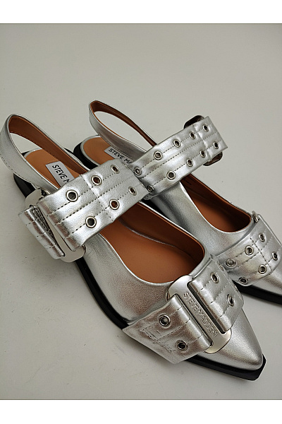 Steve Madden Dámské stříbrné špičaté polobotky s páskem a přezkou Velikost EU 38 | Steve Madden | obrázek 7