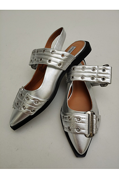 Steve Madden Dámské stříbrné špičaté polobotky s páskem a přezkou Velikost EU 38 | Steve Madden | obrázek 8
