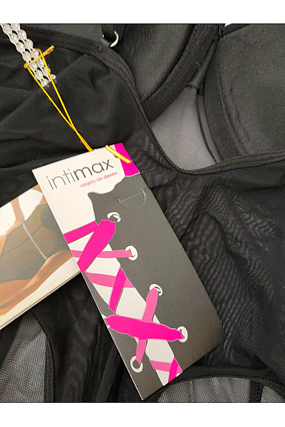 Intimax Černé dámské body s kamínkovými ramínky luxusní Vel. EU 34-38 | intimax | obrázek 8