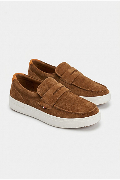 TOMMY HILFIGER Hnědé Semišové Pánské Mokasíny Slip-on Volnočasové Velikost EU 43