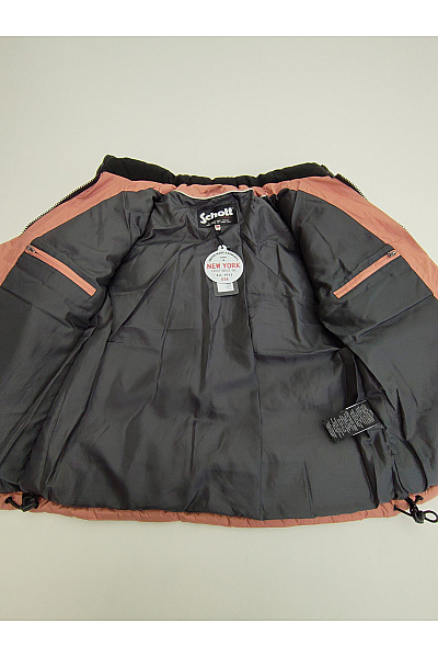 Schott Dámská hnědá prošívaná zimní bunda puffer se zipem Velikost US XS | Schott | obrázek 10