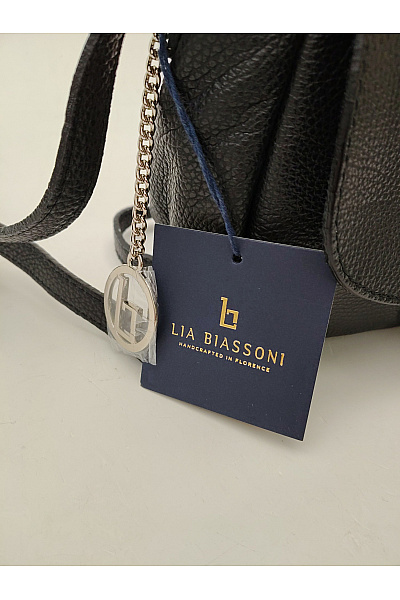 LIA BIASSONI Černá kožená kabelka přes rameno smart casual | LIA BIASSONI | obrázek 3