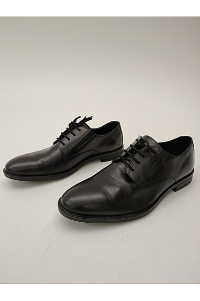 Pánské černé kožené polobotky šněrovací elegantní společenské Vel. EU 41 | Unimoda | obrázek 3