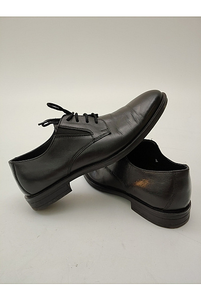 Pánské černé kožené polobotky šněrovací elegantní společenské Vel. EU 41 | Unimoda | obrázek 10