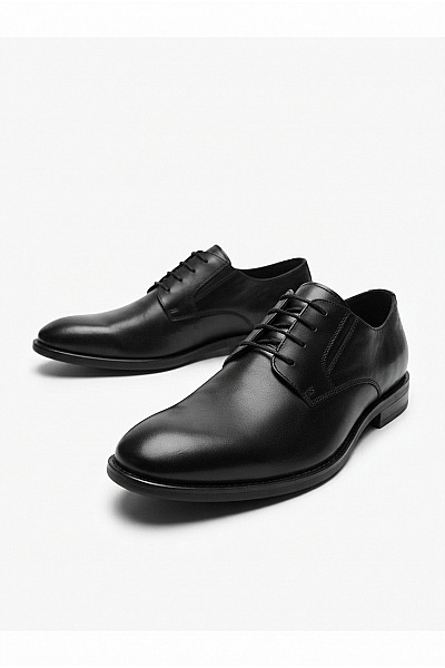 Pánské černé Kožené Polobotky šněrovací Elegantní Společenské Vel. EU 41