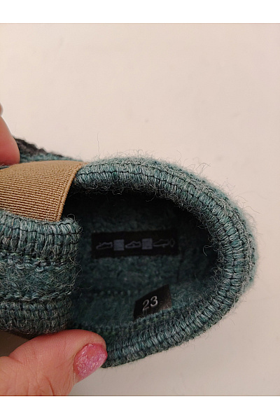 Dětské vlněné bačkory na suchý zip zelené Vel. EU 23 | Unimoda | obrázek 7