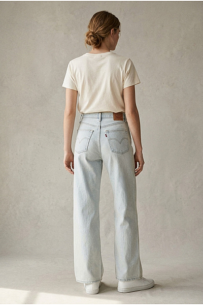 LEVIS Dámské Bavlněné Džíny S Vysokým Pasem Wide Leg Velikost US 27