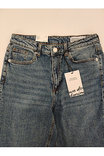 VERO MODA Dámské modré bavlněné džíny s vysokým pasem wide leg | VERO MODA | obrázek 4