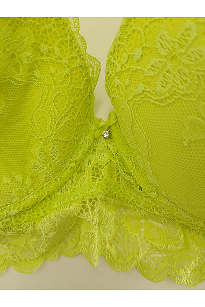 Dámská krajková push up podprsenka s kosticemi zelená | Unimoda | obrázek 4