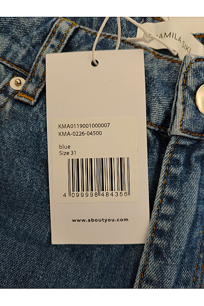 Dámské modré bavlněné džíny s vysokým pasem wide leg | Unimoda | obrázek 6