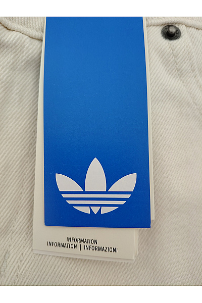 ADIDAS Bílé bavlněné džíny s vysokým pasem a pruhy Velikost 2932 | ADIDAS | obrázek 5