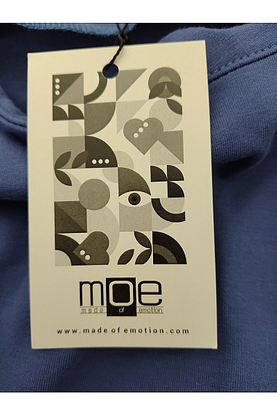 MOE Modré bavlněné midi šaty s dlouhým rukávem Vel. M | MOE | obrázek 5