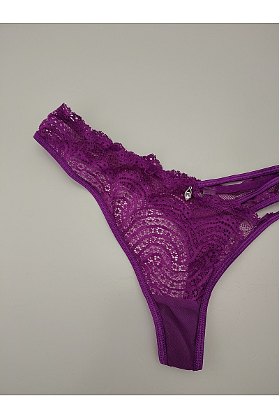 Dámská fialová krajková tanga luxusní | Unimoda | obrázek 3