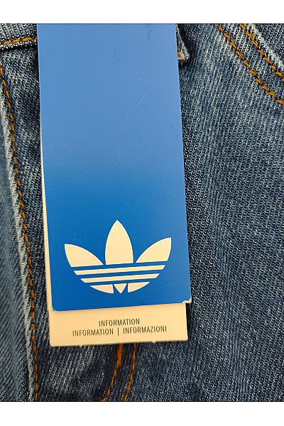 ADIDAS Dámské modré široké džíny s vysokým pasem a pruhy Velikost 2632 | ADIDAS | obrázek 5