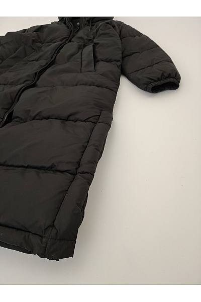 VERO MODA Dámská černá dlouhá prošívaná zimní bunda s kapucí Velikost EU XL | VERO MODA | obrázek 3