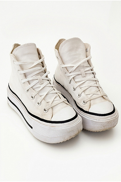 CONVERSE Dámské Tenisky Chuck Taylor All Star Lift Double Stack Platform Bílé Velikost 39