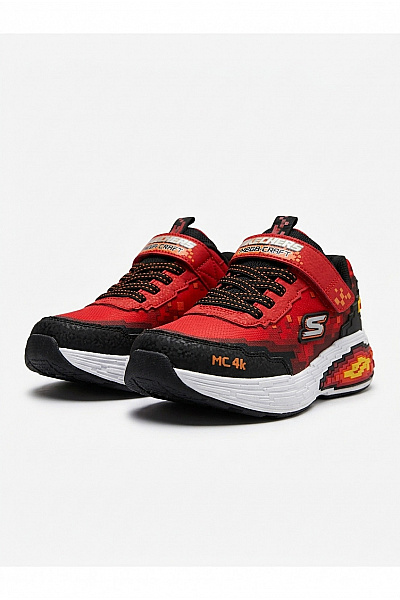 SKECHERS Tenisky Dětské červené S Pixelovým Vzorem Na Platformě Vel. EU 31