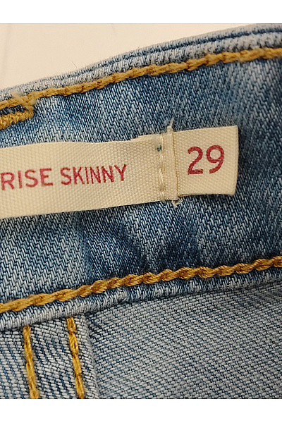LEVIS Dámské modré bavlněné džíny s vysokým pasem a dírami na kolenou Vel. US 29 | LEVIS | obrázek 5
