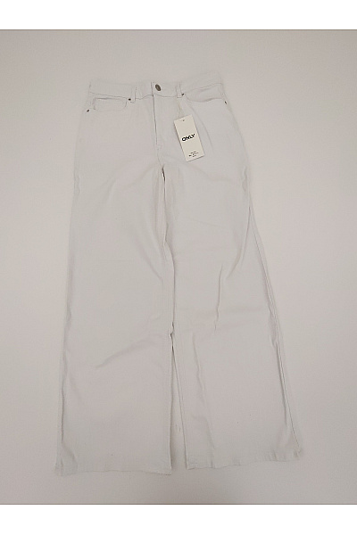 ONLY Bílé bavlněné džíny s vysokým pasem wide leg | ONLY | obrázek 2