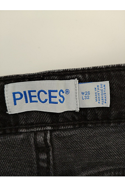 PIECES Dámské černé bavlněné džíny wide leg s vysokým pasem Vel. W26 L32 | PIECES | obrázek 7