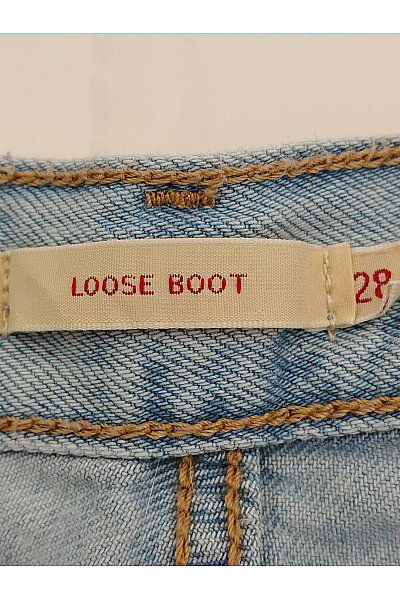 LEVIS Dámské modré bavlněné džíny s vysokým pasem a dírami wide leg Velikost US 28 | LEVIS | obrázek 5