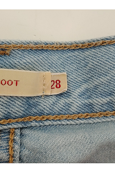 LEVIS Dámské modré bavlněné džíny s vysokým pasem a dírami wide leg Velikost US 28 | LEVIS | obrázek 6