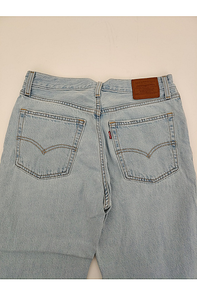LEVIS Dámské modré bavlněné džíny s vysokým pasem a dírami wide leg Velikost US 28 | LEVIS | obrázek 9