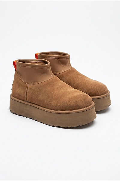 UGG Hnědé Kotníkové Válenky Na Vysoké Platformě Vel. EU 41