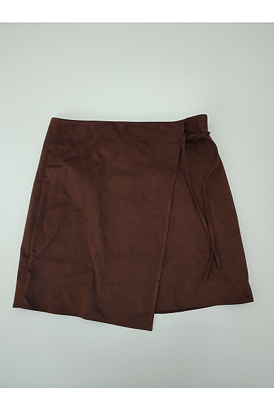 Hnědá zavinovací mini sukně s vysokým pasem Vel. EU 38 | Unimoda | obrázek 2