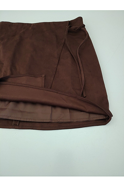 Hnědá zavinovací mini sukně s vysokým pasem Vel. EU 38 | Unimoda | obrázek 5