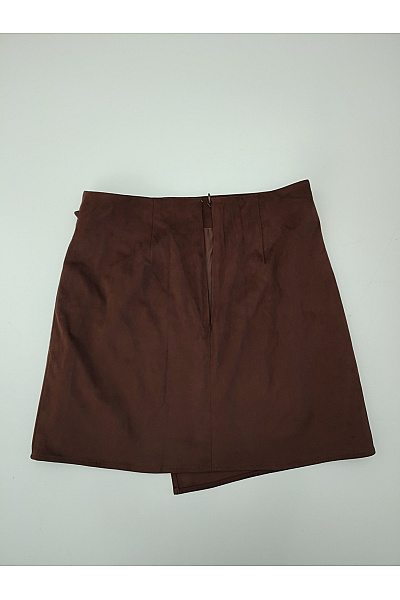 Hnědá zavinovací mini sukně s vysokým pasem Vel. EU 38 | Unimoda | obrázek 9