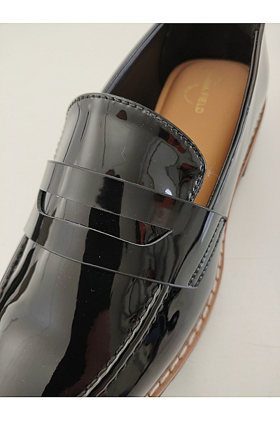 Dámské černé lakované polobotky na platformě Vel. EU 37 | Unimoda | obrázek 7