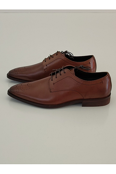 Pánské hnědé šněrovací společenské polobotky Velikost 43 | Unimoda | obrázek 2